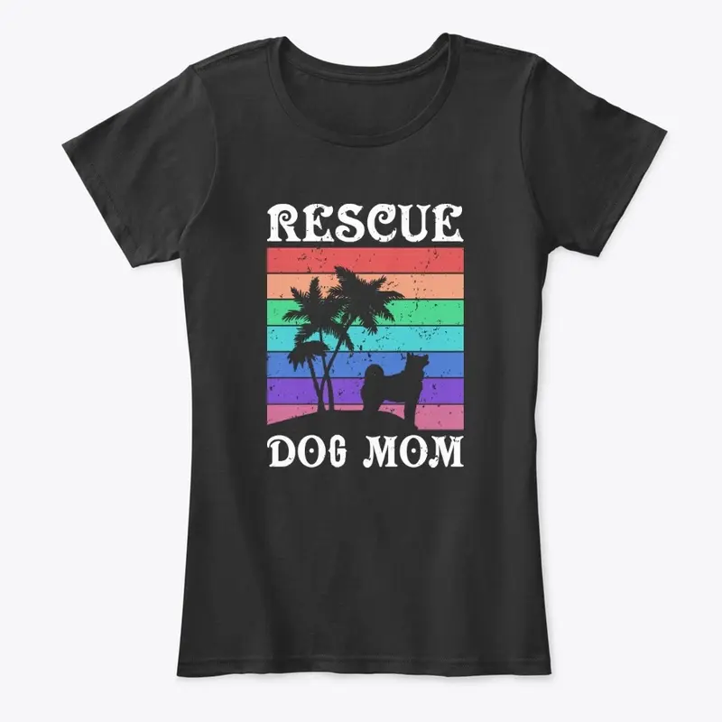 Colorful Rescue Mom T-Shirt